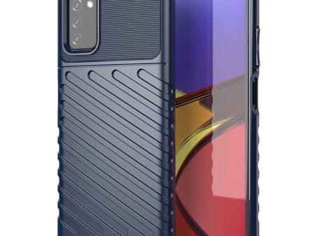 Samsung Galaxy A03s Thunder Series Twill Plastik Cover - Blå For Sale