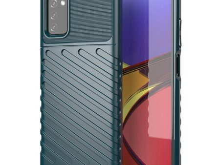 Samsung Galaxy A03s Thunder Series Twill Plastik Cover - Grøn For Cheap