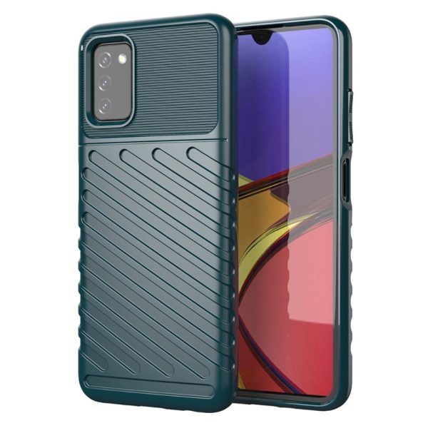 Samsung Galaxy A03s Thunder Series Twill Plastik Cover - Grøn For Cheap