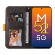 Samsung Galaxy M52 (5G) To-Farvet Læder Cover m. Pung - Orange   Sort Cheap