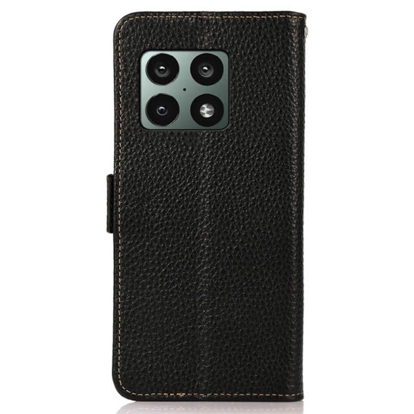 OnePlus 10 Pro KHAZNEH Ægte Læder Flip Cover - Sort Discount