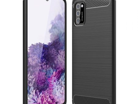 Samsung Galaxy A03s Tech-Protect Fleksibelt Plastik Carbon Cover - Sort Sale