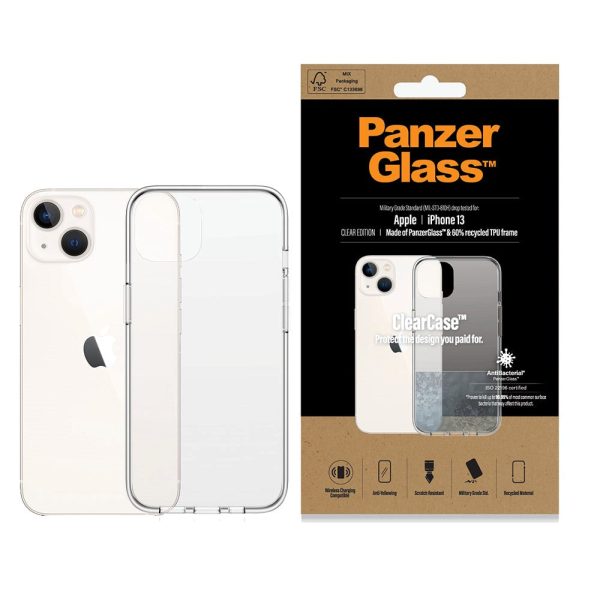 iPhone 13 PanzerGlass ClearCase Antibakteriel Cover - Gennemsigtig For Discount