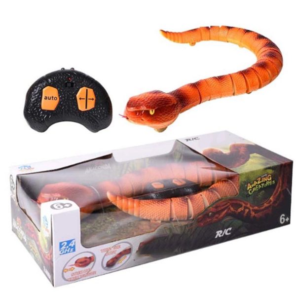 Novelty RC Snake Rattlesnake Infrared Remote Control Robot Animal Toy With USB Cable Funny Terrifying Kids Joke Gift For Cheap