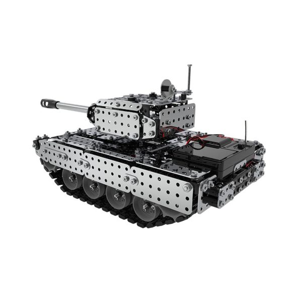 952PCS 2.4G RC Military Tank DIY Assembly set Stainless Steel Remote Control Model Toy Built-in 3.7V 300MAh lithium battery Online