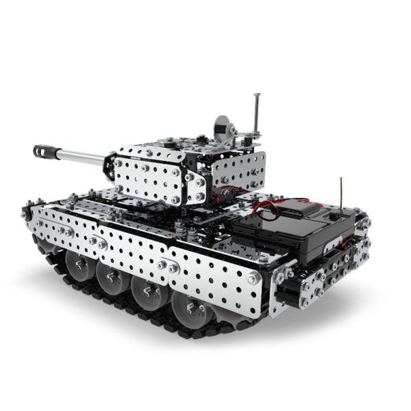 952PCS 2.4G RC Military Tank DIY Assembly set Stainless Steel Remote Control Model Toy Built-in 3.7V 300MAh lithium battery Online