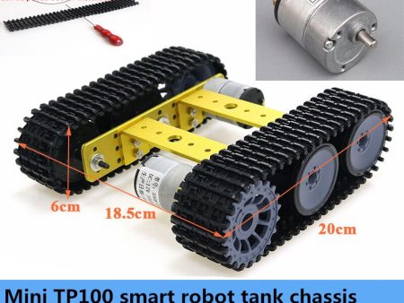 Unassembled Smart Crawler Robot Education Mini TP100 Metal Rc Tank Chassis Kit High Torque 33GB-520 DC Motor DIY For Arduino Online Sale