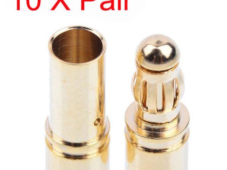 10x 3.5mm Gold Bullet Banana Connector Plug For ESC Battery Motor For Cheap