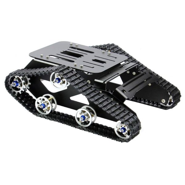 Smart Car Platform Tracked Robot Metal Aluminium Tank Chassis with Powerful Dual DC 12V Motor for DIY STEM Education Assembled Hot on Sale