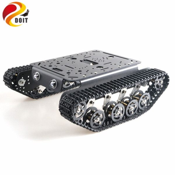 TS100 Shock Absorber Tank Car Aluminum Alloy Chassis Frame with Robotic Arm interface holes for Modification, DIY, Tank model Cheap