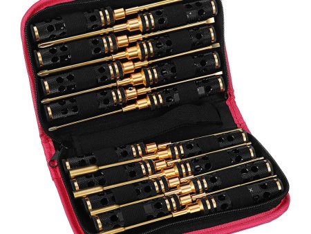 Yunzhong 16Pcs Hex Phillips Screw Flat Nut Screwdriver Repair Tool Set Box with Bag for RC Model For Discount