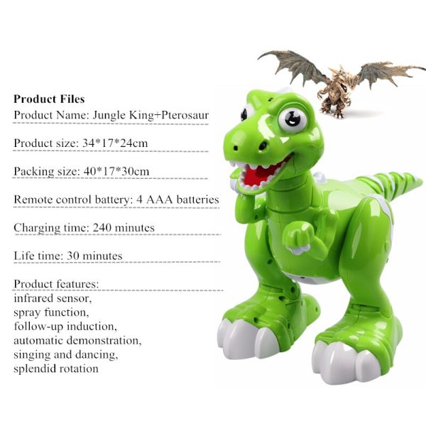 RC Dinosaur Robot Toys Gesture Sensor Interactive Remote Control Robotic Spary Dinosaur Smart Electronic Toys Radio Controlled For Discount