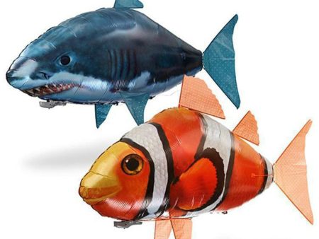 Remote Control Flying Shark Toy Clown Nemo Fish Balloons Inflatable Helium RC Air Plane UFO Flash LED Airplane Dolphin Animal For Sale